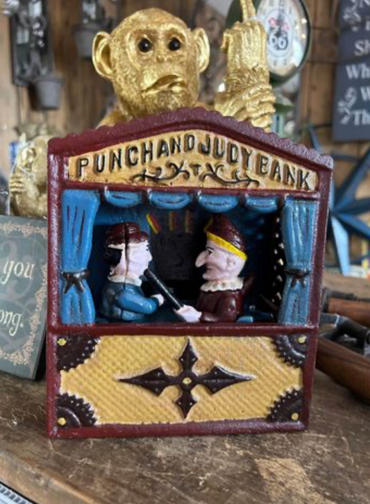 Punch and Judy Cast Iron Money Box – Vintage Style Coin Bank | Sign of the times Stoke