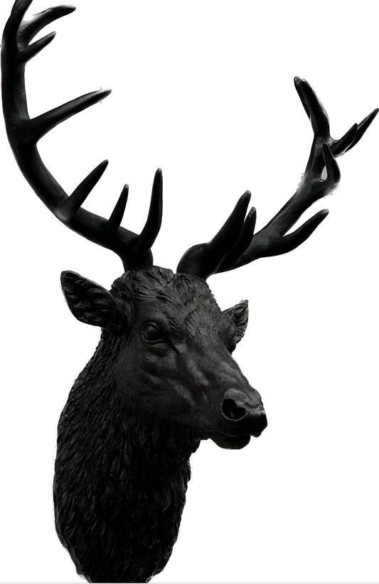 Black Stag Head Wall Mount – Resin Sculpture for Bold Decor | Sign of the times Stoke