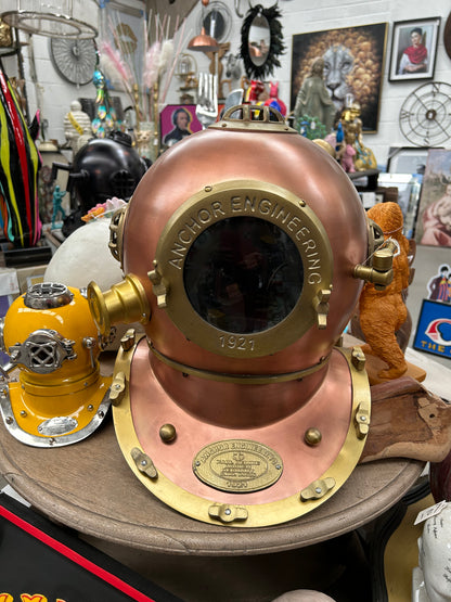 Copper Divers Helmet - Ornamental Steel and Copper Diver's Helmet | Sign of the times Stoke