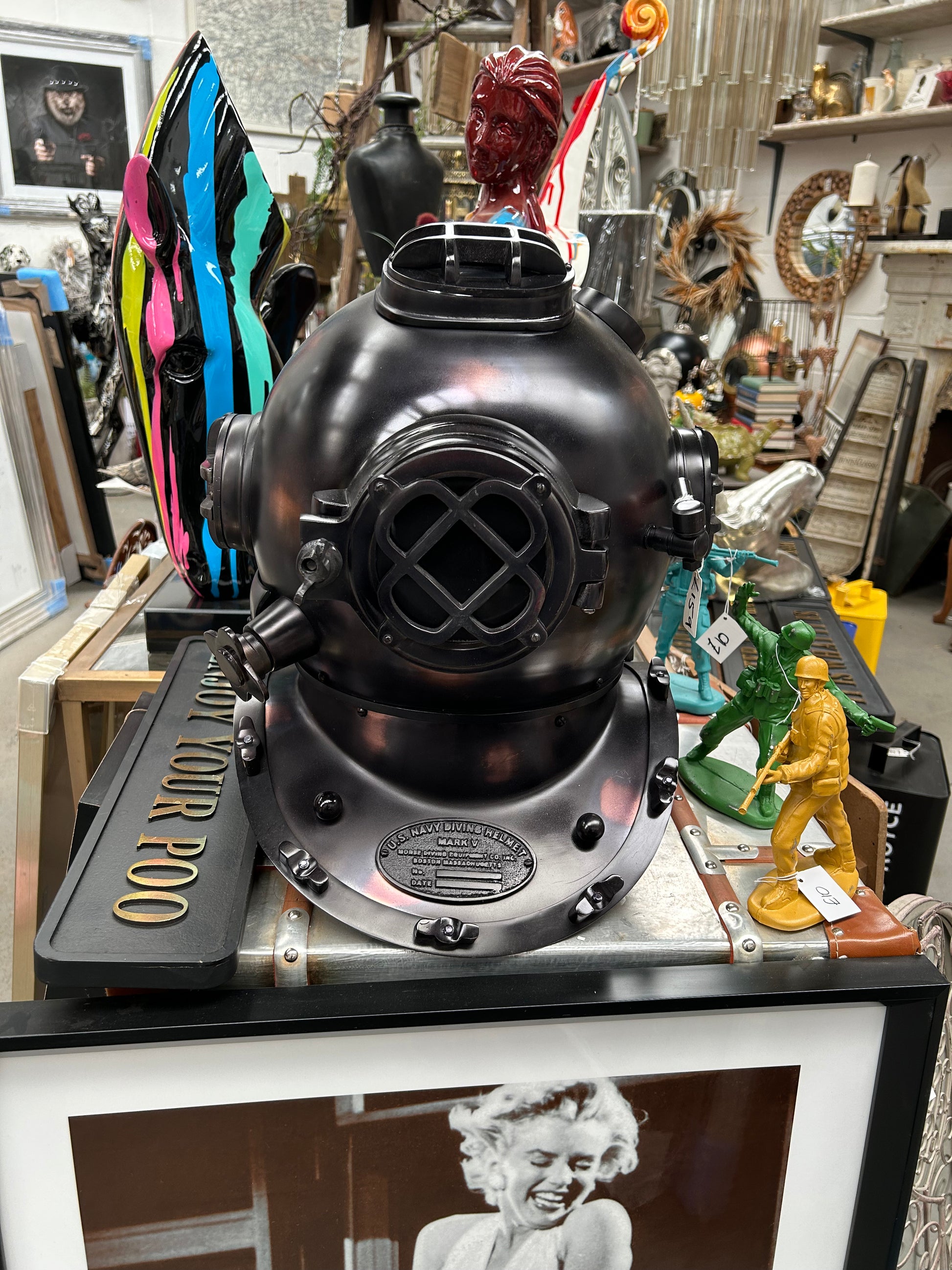 Copper Divers Helmet - Ornamental Steel and Copper Diver's Helmet | Sign of the times Stoke