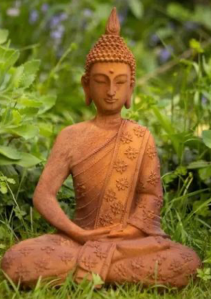 Cast Iron Rustic Buddha - Authentic Rusty Finish Garden Ornament | Sign of the times Stoke