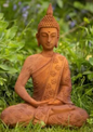 Cast Iron Rustic Buddha - Authentic Rusty Finish Garden Ornament | Sign of the times Stoke