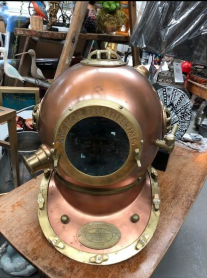 Copper Divers Helmet - Ornamental Steel and Copper Diver's Helmet | Sign of the times Stoke