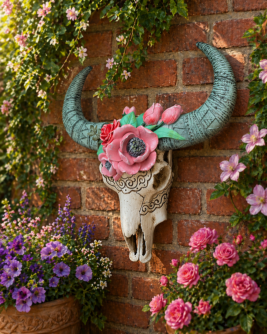Ram Skull With Flowers