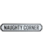 Antiqued Wooden "Naughty Corner" Road Sign – Humorous Vintage Wall Decor