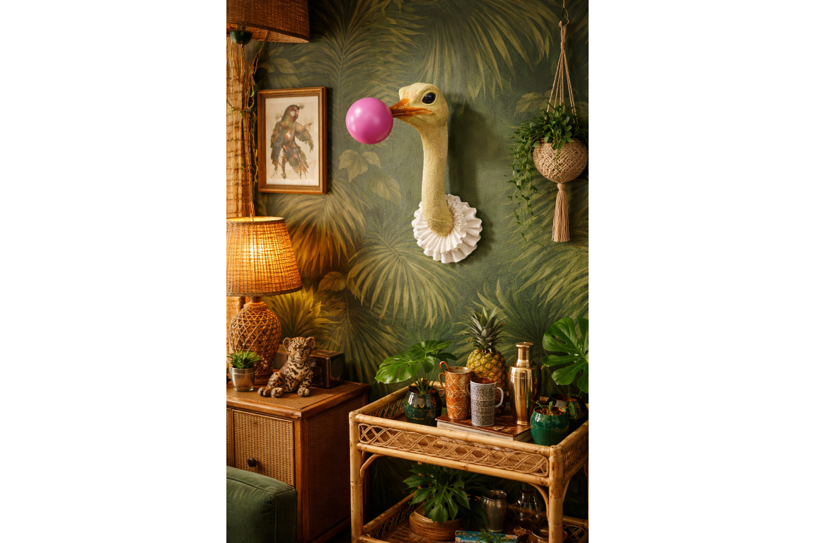 Ostrich Wall Decoration – Unique Animal Wall Sculpture