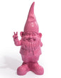 Medium Bright Pink “Peace” Gnome Figure – Colourful Decorative Garden Ornament