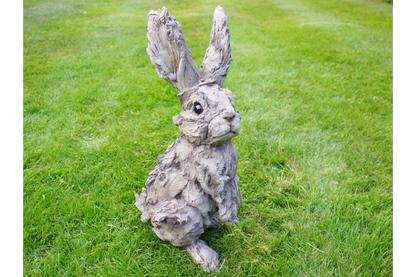 Rustic Rabbit Resin Sculpture – Wood-Look | Sign of the times Stoke