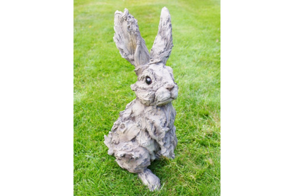 Rustic Rabbit Resin Sculpture – Wood-Look | Sign of the times Stoke