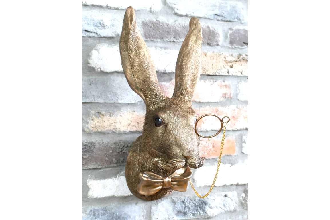 Rabbit Head Wall Decoration – Statement Animal Wall Sculpture
