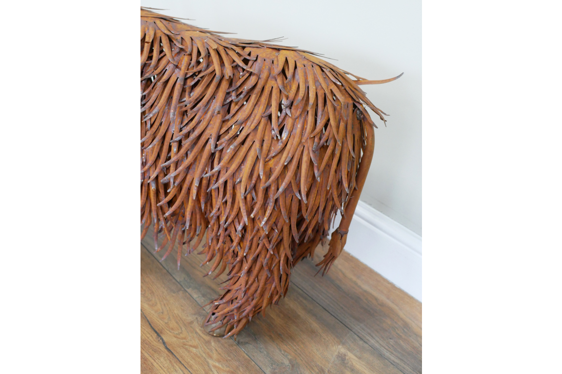 Rusty Highland Cow – Large Rustic Animal Garden Ornament
