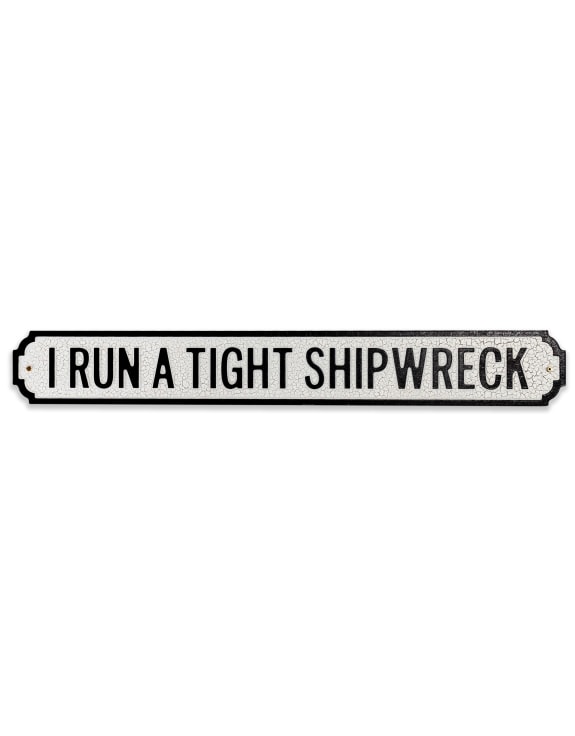 Antiqued Wooden "Shipwreck" Sign – Rustic Nautical Wall Decor