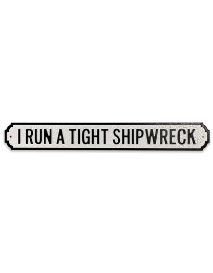 Antiqued Wooden "Shipwreck" Sign – Rustic Nautical Wall Decor