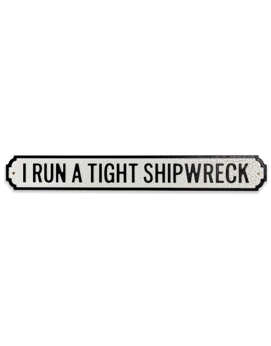 Antiqued Wooden "Shipwreck" Sign – Rustic Nautical Wall Decor