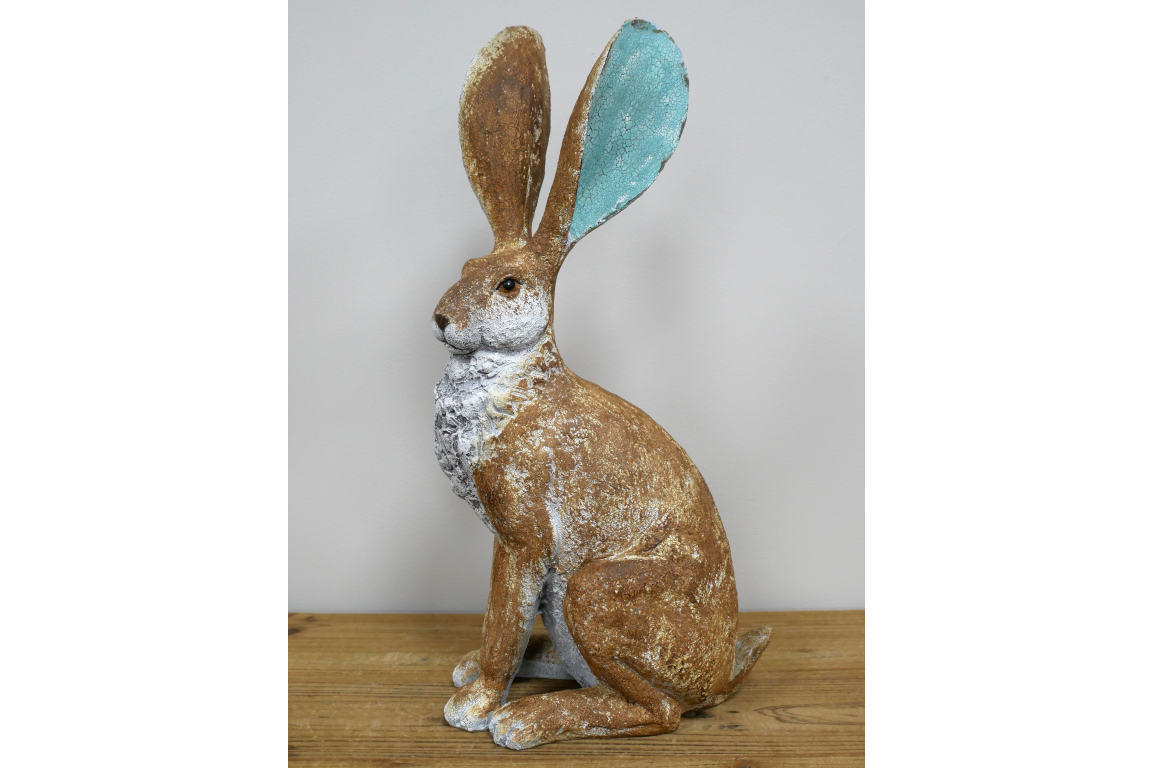 Delightful Hare Ornament – Elegant Resin Animal Sculpture