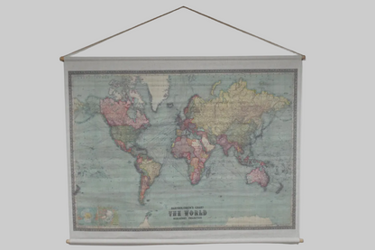 Large World Map Canvas Wall Art – Statement Global Map Print