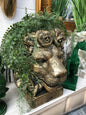 Gold Lion Planter - Rustic Gold Resin Lion Planter for Elegant Decor | Sign of the times Stoke