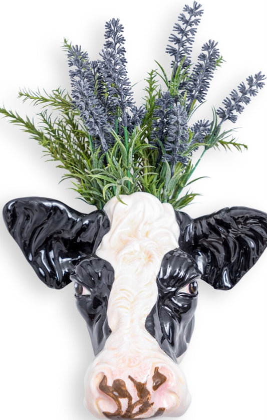 Ceramic Cow Wall Vase
