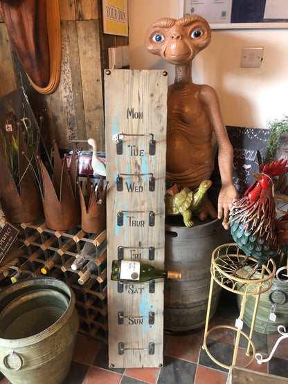 "Monday to Sunday" Wooden Wine Bottle Rack | Sign of the times Stoke