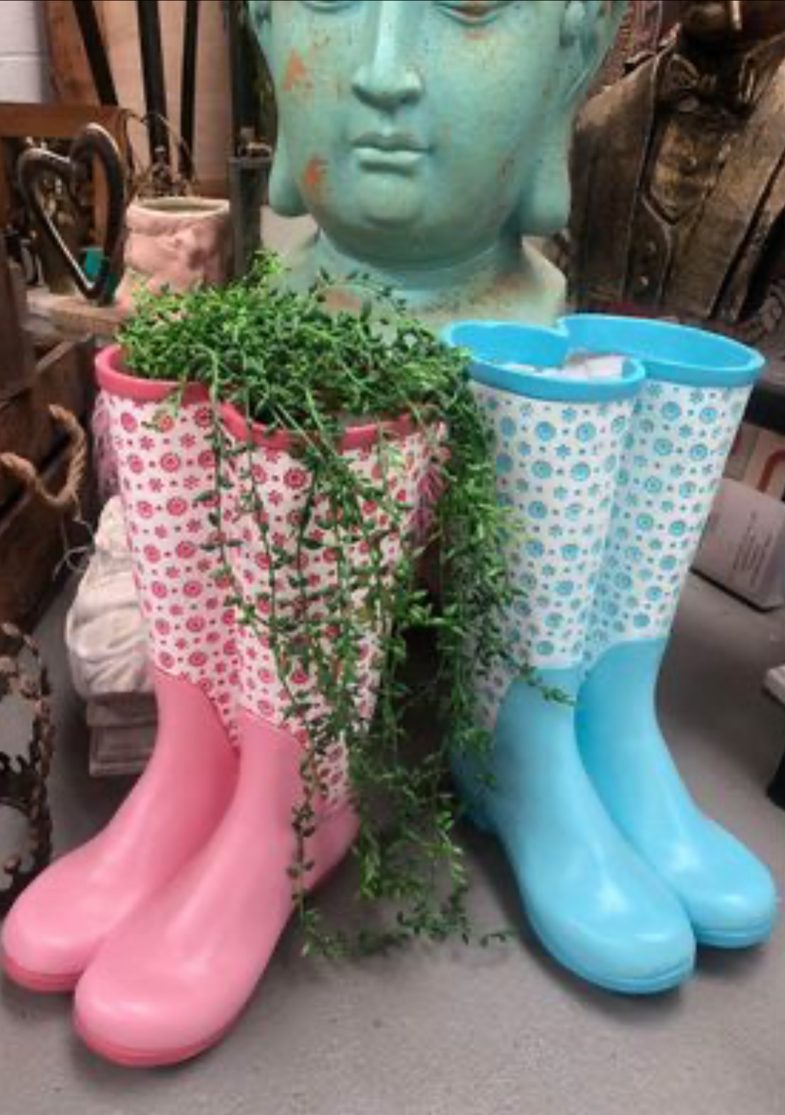 Wellington Boots Planter - Charming Resin Planter for Plants, Flowers, or Umbrellas | Sign of the times Stoke