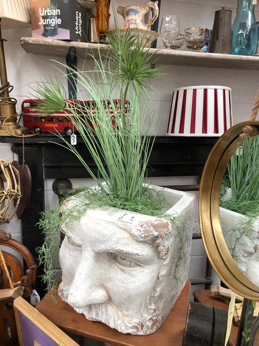 Large Rustic Stone Effect Classical Face Planter