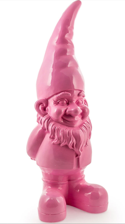 Giant Pink Standing Gnome Figure