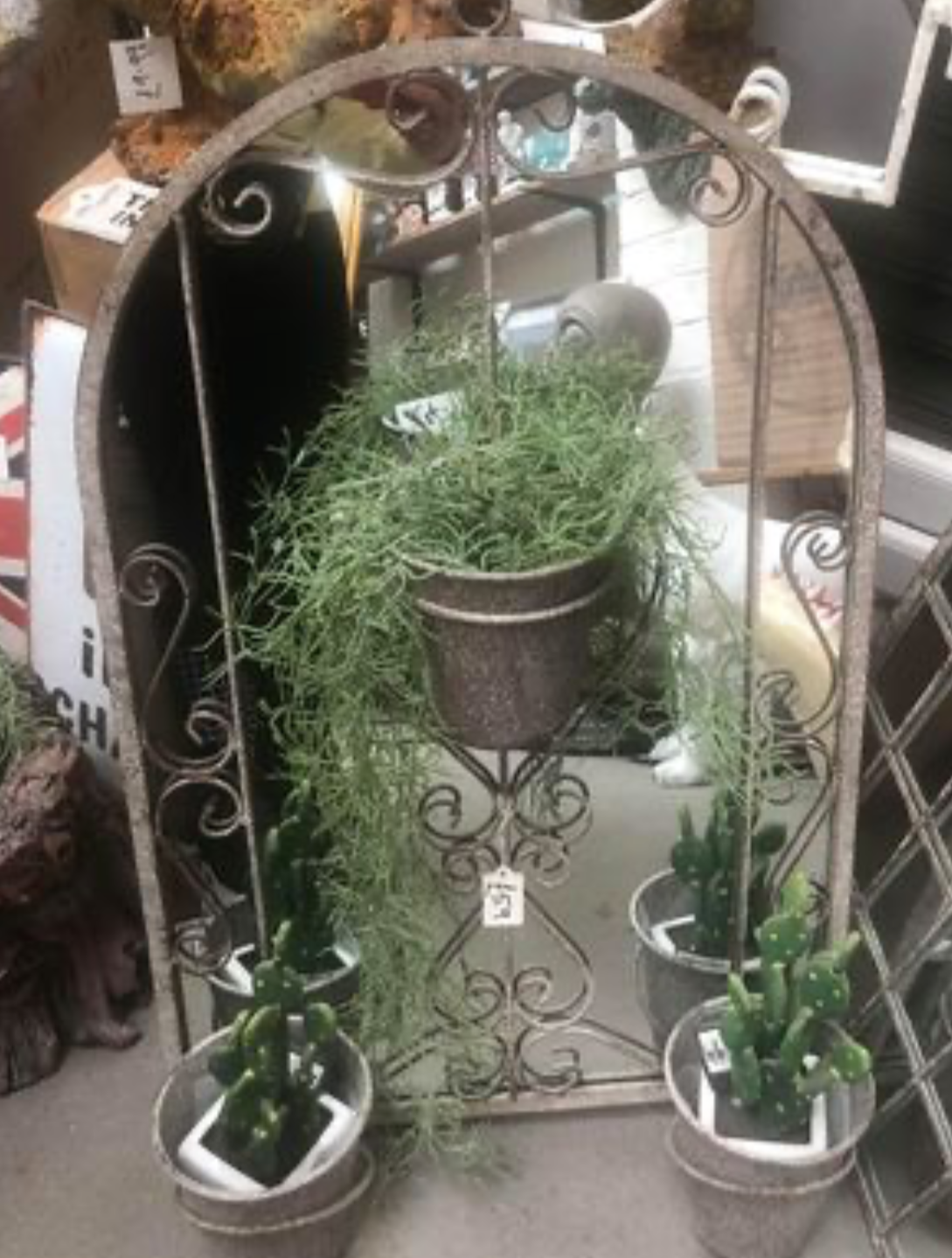 Outdoor Mirror with Planters