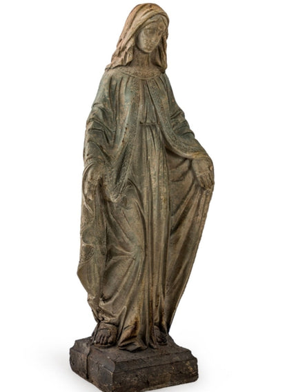 Large Antiqued Stone Effect Madonna Figure – Elegant Religious Sculpture | Sign of the times Stoke