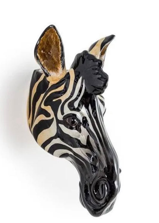 Ceramic Zebra Head Wall Vase