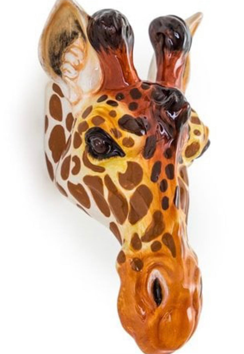 Ceramic Giraffe Head Wall Vase