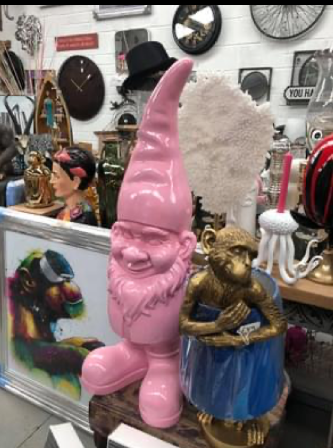 Giant Pink Standing Gnome Figure - Joyful Garden or Home Decor | Sign of the times Stoke