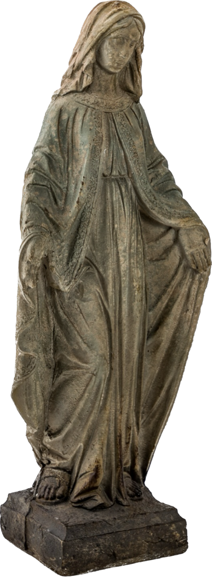 Large Antiqued Stone Effect Madonna Figure – Elegant Religious Sculpture | Sign of the times Stoke