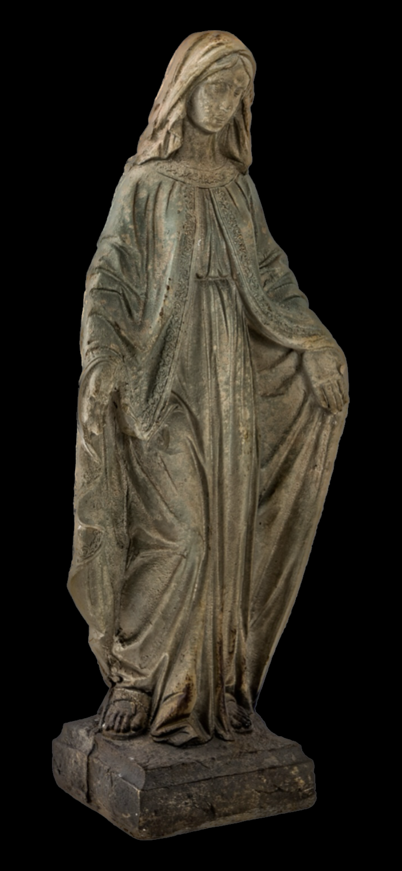 Large Antiqued Stone Effect Madonna Figure – Elegant Religious Sculpture | Sign of the times Stoke