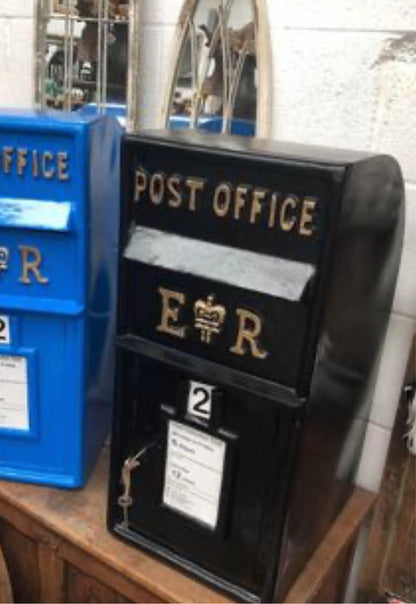 Blue Post Box ER - Cast Iron Front with Aluminium Sides and Top | Sign of the times Stoke