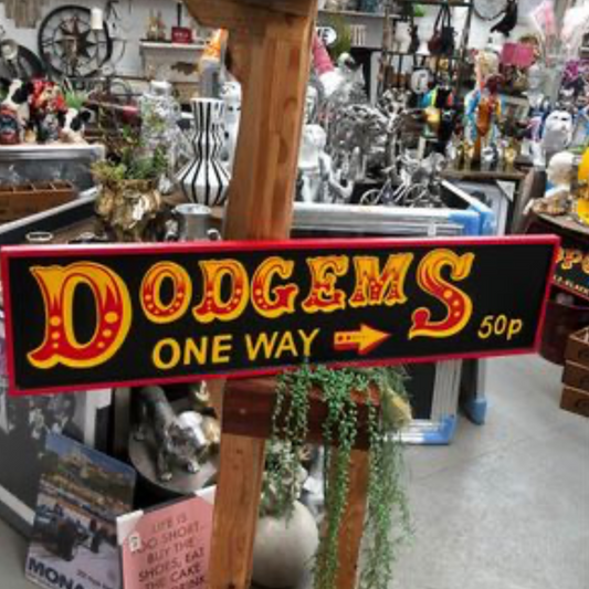 Funky "Dodgems" Sign - Vibrant MDF Wall Art